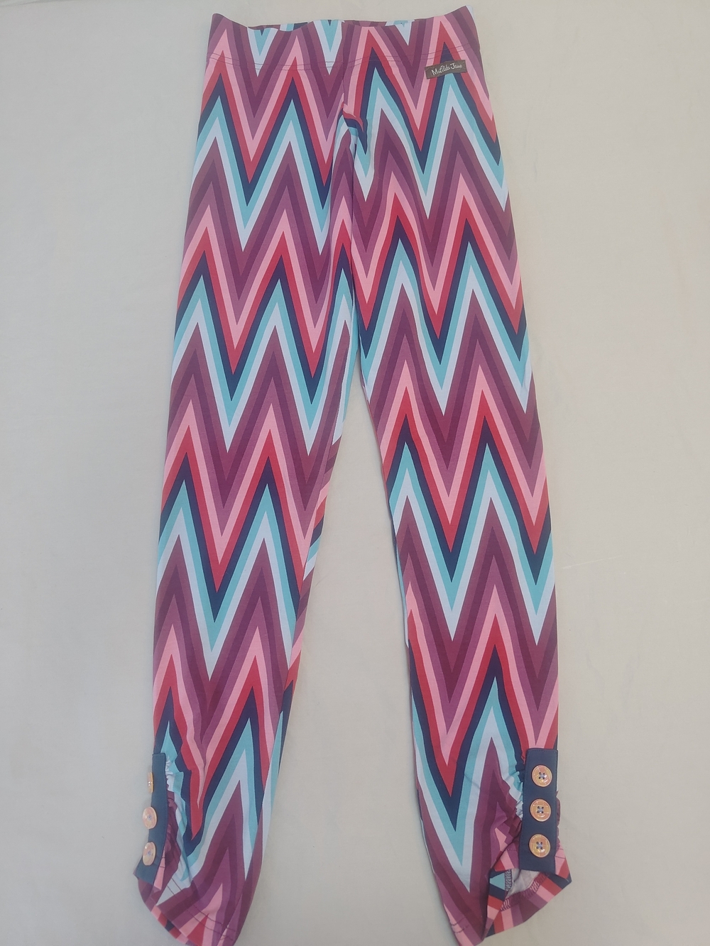 Matilda Jane Abba Leggings Girls Paint By Numbers Button Chevron Pants Size 12